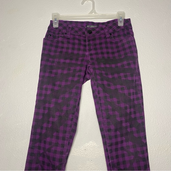 ZD | Women's Purple Checkered pants/jeans Size 3 - Picture 2 of 10